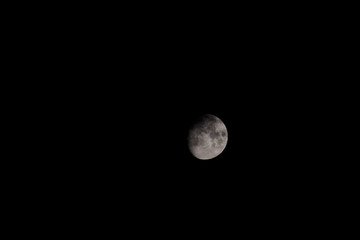 Bright Moon Earth satellite on the night sky