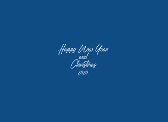 Obraz na płótnie Canvas Beautiful inscription on a blue background, sparkles, color of the year. New Year content 2020