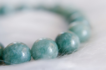 Jewelry with natural synthetic stone bracelet. Beautiful semiprecious stone beads