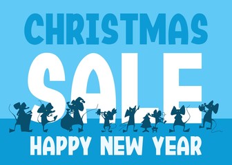 big sale. mice get ready for new year holiday