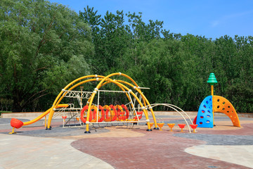 Children fitness facilities in a park