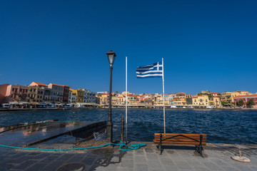 on pier in chania bay
