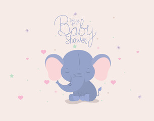 Baby shower invitation with elephant