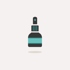 Antiseptic spray. Icon with shadow on a beige background. Pharmacy vector illustration