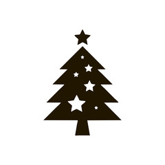 Obraz premium Christmas tree line icon, decorated conifer outline and filled vector sign, linear and full pictogram isolated on white, logo illustration