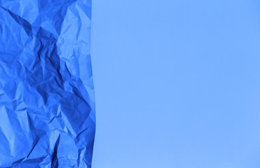 color of the year 2020  classic blue trend design background texture  wrinkled paper wrinkles...