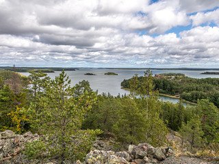 Fototapeta na wymiar Summer Scandinavian landscape of the Aland Islands Midsummer day in the Åland Islands between Finland and Sweden