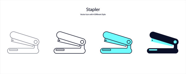 Stapler Vector Icon with 4 Different Style