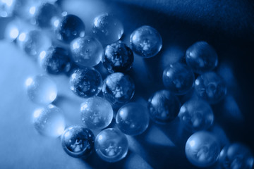 2020 color classic blue trend design background texture beads round bubbles macro defocus vitamins