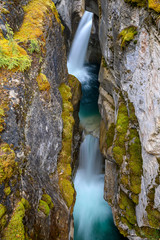 Maligne Falls in Maligne Canyon in the Jasper National Park