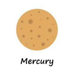 Mercury planet in the Solar System. Space vector illustration.