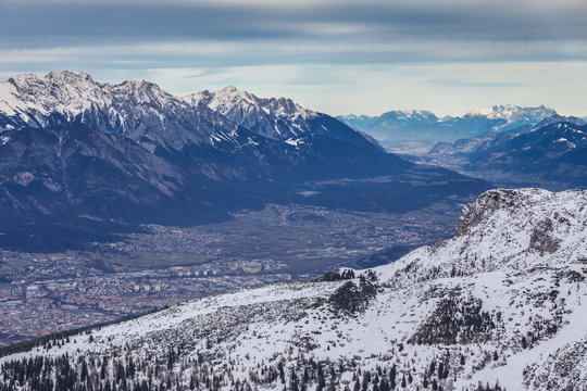 winter mountain landscape. Innsbruck, Austria