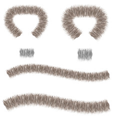 wavy fur brush colorable flat fashiion design vector