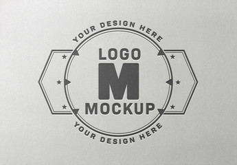 Debossed Logo Paper Mockup