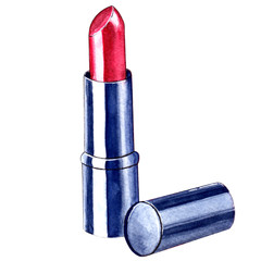 Watercolor illustration of lipstick