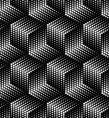 Vector geometric seamless pattern. Modern geometric background with hexagonal dots tiles.