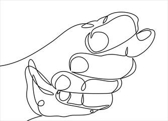 Protest sign. A cam in the form of FIG-continuous line drawing