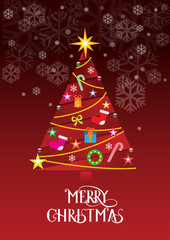 An image of a Christmas tree in a snowy background. Good for background, editing, cards, clothing prints, etc.