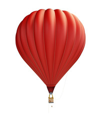 hot air balloon red on a white background 3D illustration, 3D rendering