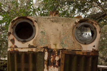 Old Rusty tractor outdoors