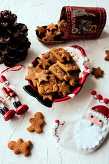 Various homemade gingerbread on the red plate