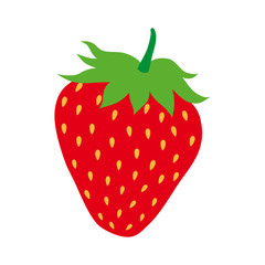 Red strawberry.  Juicy strawberry on white isolated background.