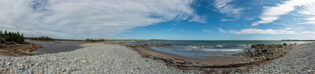 Panorama of idilic shoreline in Nova Scotia