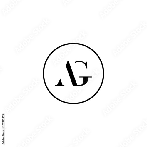 Letter Ag Initial Monogram Logo Design Wedding Fashion Make Up Logo Template A Wall Mural Amanda