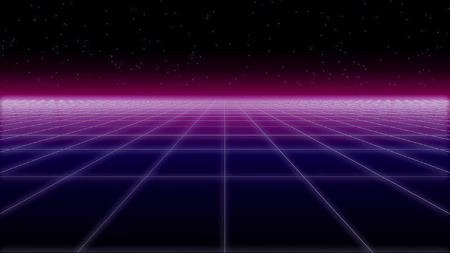 synthwave net and stars glitch Retro 3d render