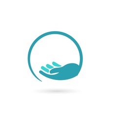 hand care logo design template. hand care vector icon illustration