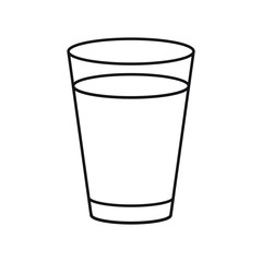 Glass of milk or water line icon symbol vector