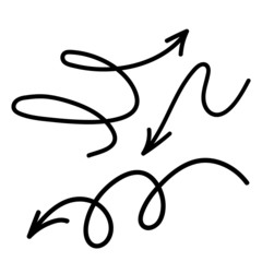 Different black Arrows icons, vector set. Abstract elements for business infographic. Up and down trend. Illustrations for Web or polygraphy Design.