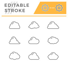 Set line icons of cloud