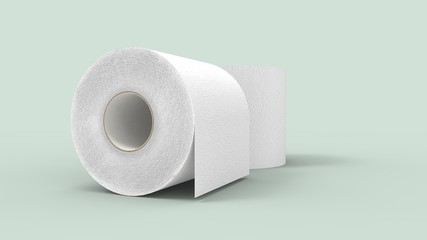 3d rendering of two toilet paper rolls isolated in a studio background