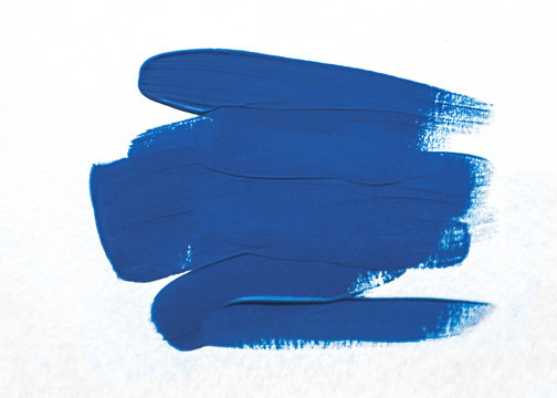 Brush And Blue Paint Texture On Paper. Color 2020 Classic Blue Pantone