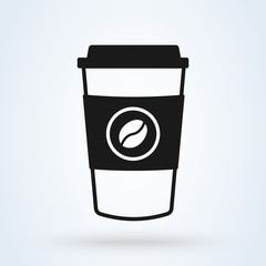 coffee cap and cup. Simple vector modern icon design illustration.