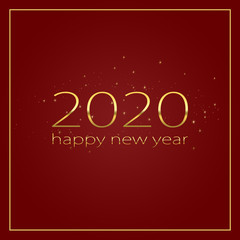 Fototapeta na wymiar 2020 Happy new year stylish graphic design. Happy new yea 2020 red.