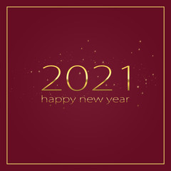 2021 Happy new year elegant graphic design. Happy new yea 2021 red.