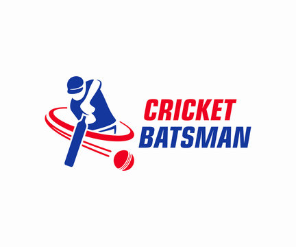Cricket player logo design. Cricket batting vector design. Batsman logotype