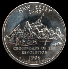 Coin 25 US cents. States and territories. New Jersey