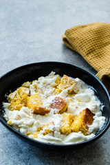 Traditional Black Sea Food Corn Bread with Yogurt / Yogurt Dogramasi