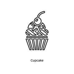 Cupcake linear icon vector illustration on white background