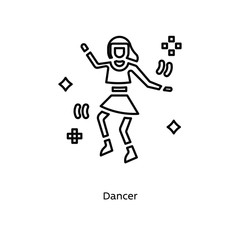 Dancer linear icon vector illustration on white background