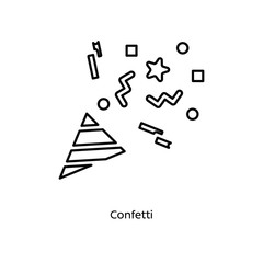Confetti linear icon vector illustration on white background