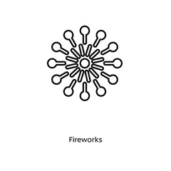 Fireworks linear icon vector illustration on white background