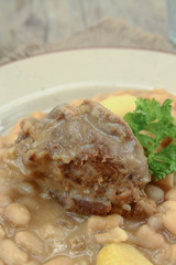 plate of cassoulet with duck confit