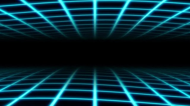 Retro Wavy Grid 80s Synthwave Neon Net Waves in Aesthetic Vaporwave - 4K Seamless Loop Motion Background Animation