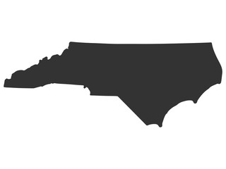 North Carolina Map Silhouette Vector