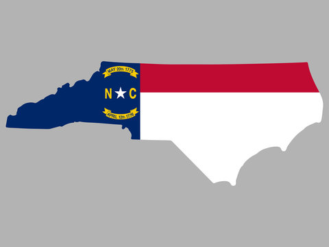North Carolina Map Flag Vector