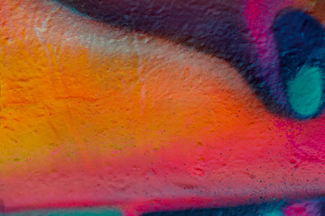 Beautiful bright colorful street art graffiti background. Abstract creative spray drawing fashion colors on the walls of the city. Urban , pink ,red ,orange , yellow, green, crimson , purple texture